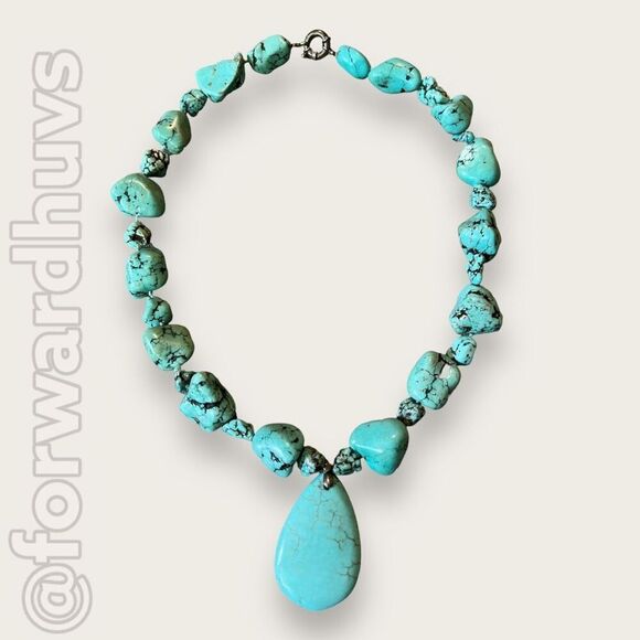 Howlite Necklace | Brown & Black Matrix |  925 Marked Metal - Picture 1 of 10